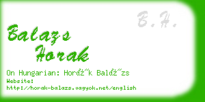 balazs horak business card